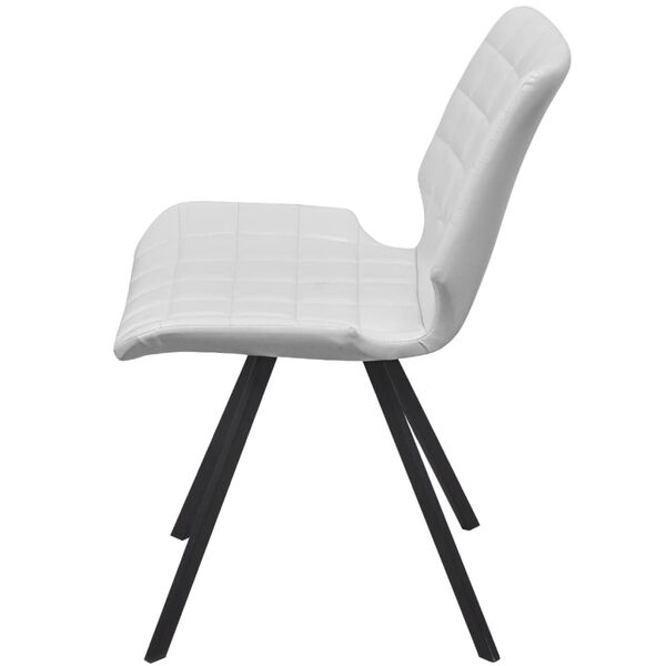 vidaXL Esszimmerst&uuml;hle 2 Stk. Wei&szlig; Kunstleder