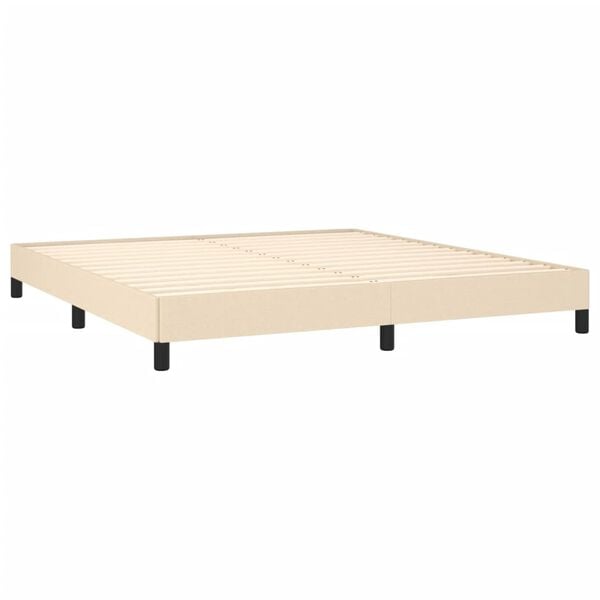 vidaXL Bettgestell ohne Matratze Creme 180x200 cm Stoff