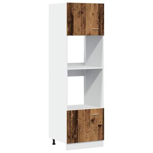 vidaXL Mikrowellenschrank Lyon Altholz-Optik 60x57x207 cm Holzwerkstoff