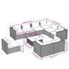 vidaXL 10-tlg. Garten-Lounge-Set mit Kissen Poly Rattan Schwarz