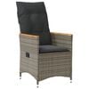 vidaXL Gartensessel Verstellbar mit Kissen Grau Poly Rattan