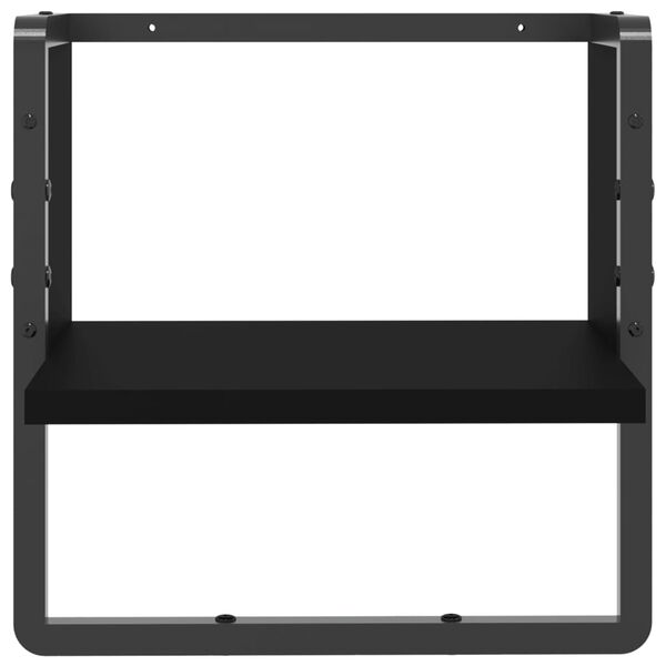 vidaXL Wandregal mit Stange Schwarz 30x25x30 cm