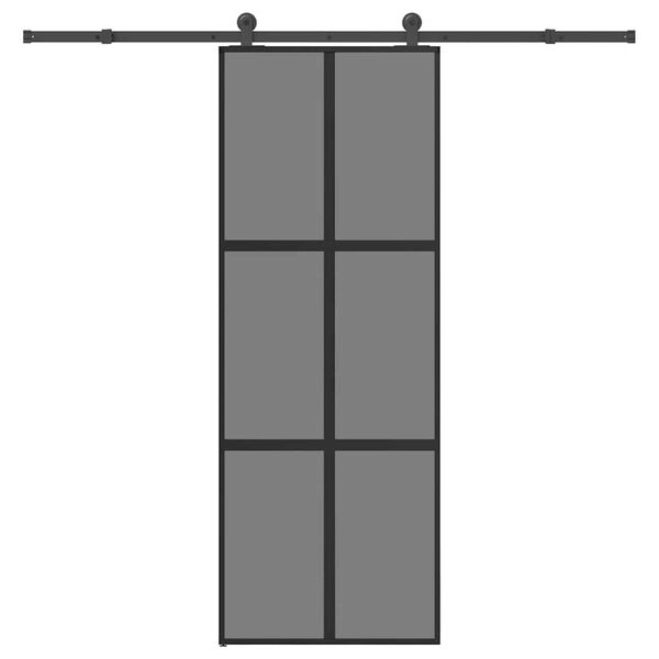 vidaXL Schiebet&uuml;r mit Beschlag 76x205 cm Hartglas & Aluminium