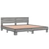 vidaXL Bettgestell Grau Sonoma 200x200 cm Holzwerkstoff und Metall