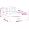 vidaXL Boxspringbett mit Matratze Hellgrau 140x200 cm Stoff