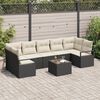 vidaXL Sofa Set 8 pcs Schwarz und Creme Poly-Rattan