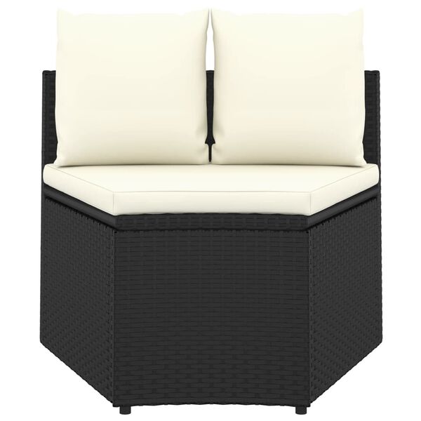 vidaXL 2-tlg. Garten-Sofagarnitur mit Auflagen Poly Rattan Schwarz