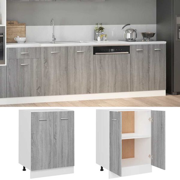 vidaXL Unterschrank Lyon Grau Sonoma 60x46x81,5 cm Holzwerkstoff