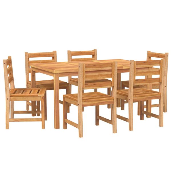 vidaXL 7-tlg. Garten-Essgruppe Massivholz Teak