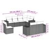 vidaXL 8-tlg. Garten-Sofagarnitur mit Kissen Braun Poly Rattan