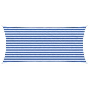 vidaXL Sonnensegel Blau und Wei&szlig; 2 x 4 m HDPE