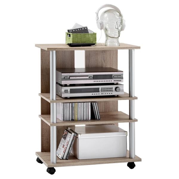 FMD TV/Hi-Fi-Regal mit 3 F&auml;chern 65&times;40&times;79,2 cm Eichenbraun