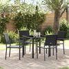 vidaXL Garten Essgruppe 5 pcs Schwarz PE-Rattan