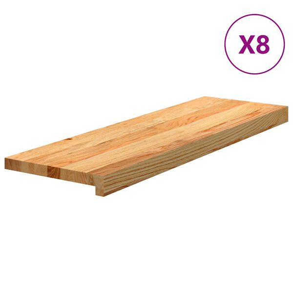 vidaXL Treppenstufen 8 Stk. Hellbraun 80x30x2 cm Massivholz Eiche
