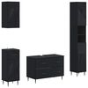 vidaXL 4-teiliges Badezimmer-Schrank-Set HAARLEM Schwarz Holzwerkstoff