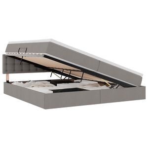 vidaXL Aufbewahrungsbett mit Matratze Taupe 200 x 200 cm Holzwerkstoff