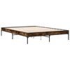 vidaXL Bettgestell R&auml;uchereiche 140x200 cm Holzwerkstoff und Metall