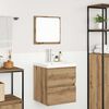 vidaXL Badezimmerm&ouml;bel-Set 2 pcs Artisan-Eiche und Wei&szlig; Holzwerkstoff