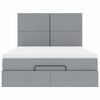 vidaXL Ottoman-Bett mit Matratze Hellgrau 140x190 cm Stoff