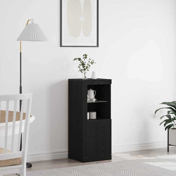vidaXL LED-Sideboard Schwarz Eichen-Optik 41 x 37 x 100 cm