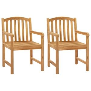 vidaXL Handgeschnitzter Rosenstuhl 2 stk. Natur Massivholz Teak