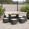 vidaXL Garten-Sofa-Set mit Kissen mit Speicher 9 pcs Schwarz und Creme