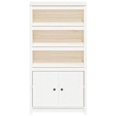 vidaXL Highboard Weiß 80x35x154 cm Massivholz Kiefer