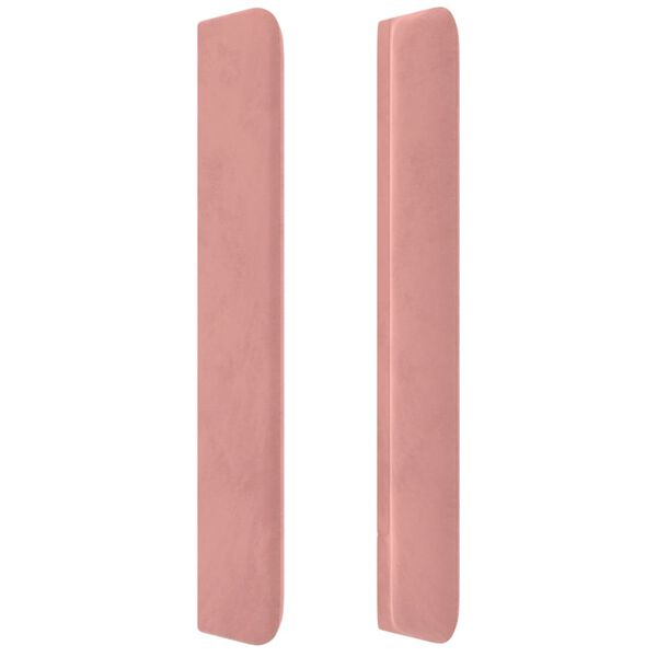 vidaXL Kopfteil mit Ohren Rosa 163x16x118/128 cm Samt