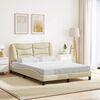 vidaXL Bettgestell ohne Matratze "Hvar" Creme 120x200 cm Stoff