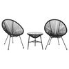 vidaXL 3-tlg. Garten-Essgruppe PVC Rattan Schwarz
