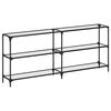 vidaXL Konsolentisch mit Glasplatte Transparent 194,5x30x81 cm Stahl