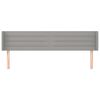 vidaXL Kopfteil mit Ohren Hellgrau 203x16x78/88 cm Stoff
