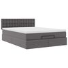 vidaXL Ottoman-Bett mit Matratzen & LEDs Grau 140x190 cm Kunstleder