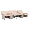 vidaXL Relaxsofa 4-Sitzer mit Getr&auml;nkehaltern Creme Stoff
