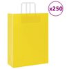 vidaXL Papiertragetaschen 250 Stk. mit Henkeln Gelb 32x12x42 cm