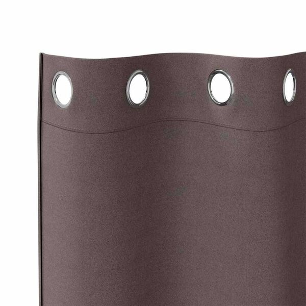 vidaXL Verdunkelungs-Vorh&auml;nge mit Ringen 2 pcs Dunkelbraun
