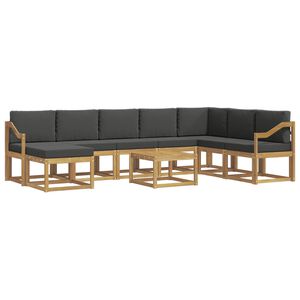 vidaXL Outdoor-Sofagarnitur 9 stk. Wei&szlig; und Anthrazit