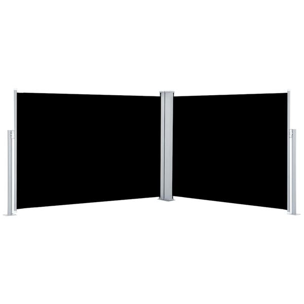 vidaXL Ausziehbare Seitenmarkise Schwarz 120 x 1000 cm