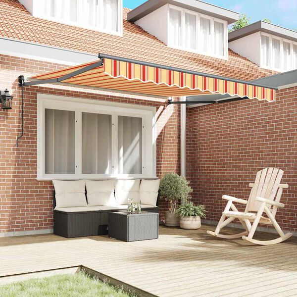 vidaXL Markise Gelb und Orange 350 x 250 x 165 cm Polyester