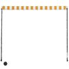 vidaXL Einziehbare Markise mit LED 150&times;150 cm Gelb und Wei&szlig;
