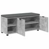 vidaXL Flurbank mit Kissen mit Regal Betongrau 100 x 38 x 46 cm