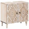 vidaXL Waschbeckenschrank Wei&szlig; 62 x 33 x 58 cm Massivholz Mango