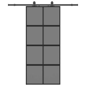 vidaXL Schiebet&uuml;r mit Beschlag Schwarz 90x205 cm Hartglas