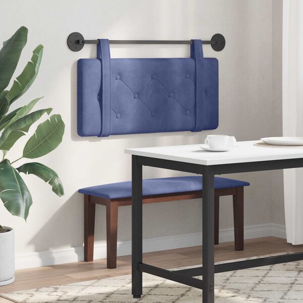 vidaXL H&auml;ngevorderseite Wandmontiert Polizeiblau 100 x 55 x 5 cm Samt