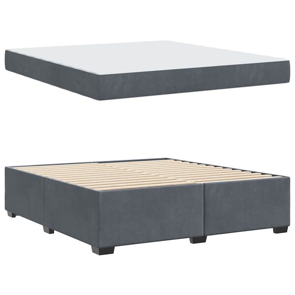 vidaXL Bettrahmen mit Matratze Dunkelgrau 180 x 200 cm Stoff