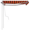 vidaXL Markise Manuell Einziehbar mit Pfosten 3x2,5 m Orange & Braun