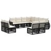 vidaXL Gartensofa-set 11 Stk. Schwarz und Cremewei&szlig; Poly-Rattan