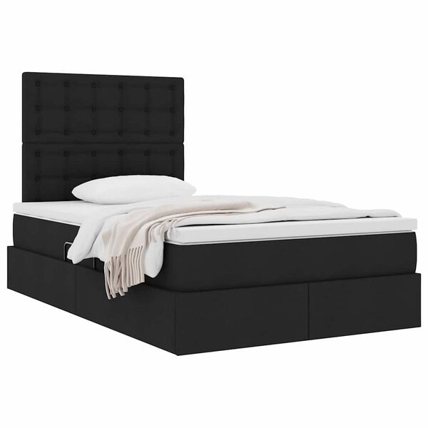 vidaXL Aufbewahrungsbett mit Matratze Schwarz 120 x 190 cm Stoff