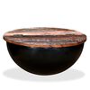 vidaXL Couchtisch Altholz Massiv Schwarz Schalenform