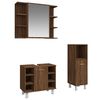 vidaXL 3-tlg. Badm&ouml;bel-Set Braun Eichen-Optik Holzwerkstoff
